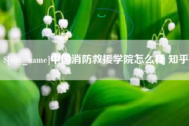 仁寿中国消防救援学院怎么样 知乎