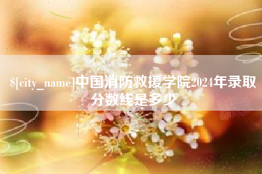 仁寿中国消防救援学院2024年录取分数线是多少