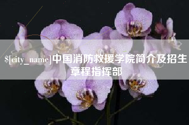 仁寿中国消防救援学院简介及招生章程指挥部