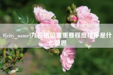 仁寿九宫格位置重要程度排序是什么意思