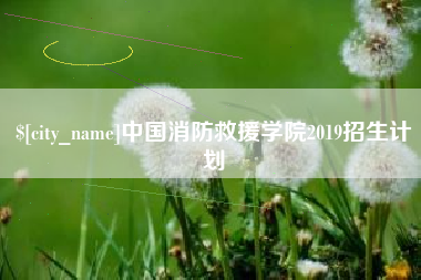 仁寿中国消防救援学院2019招生计划
